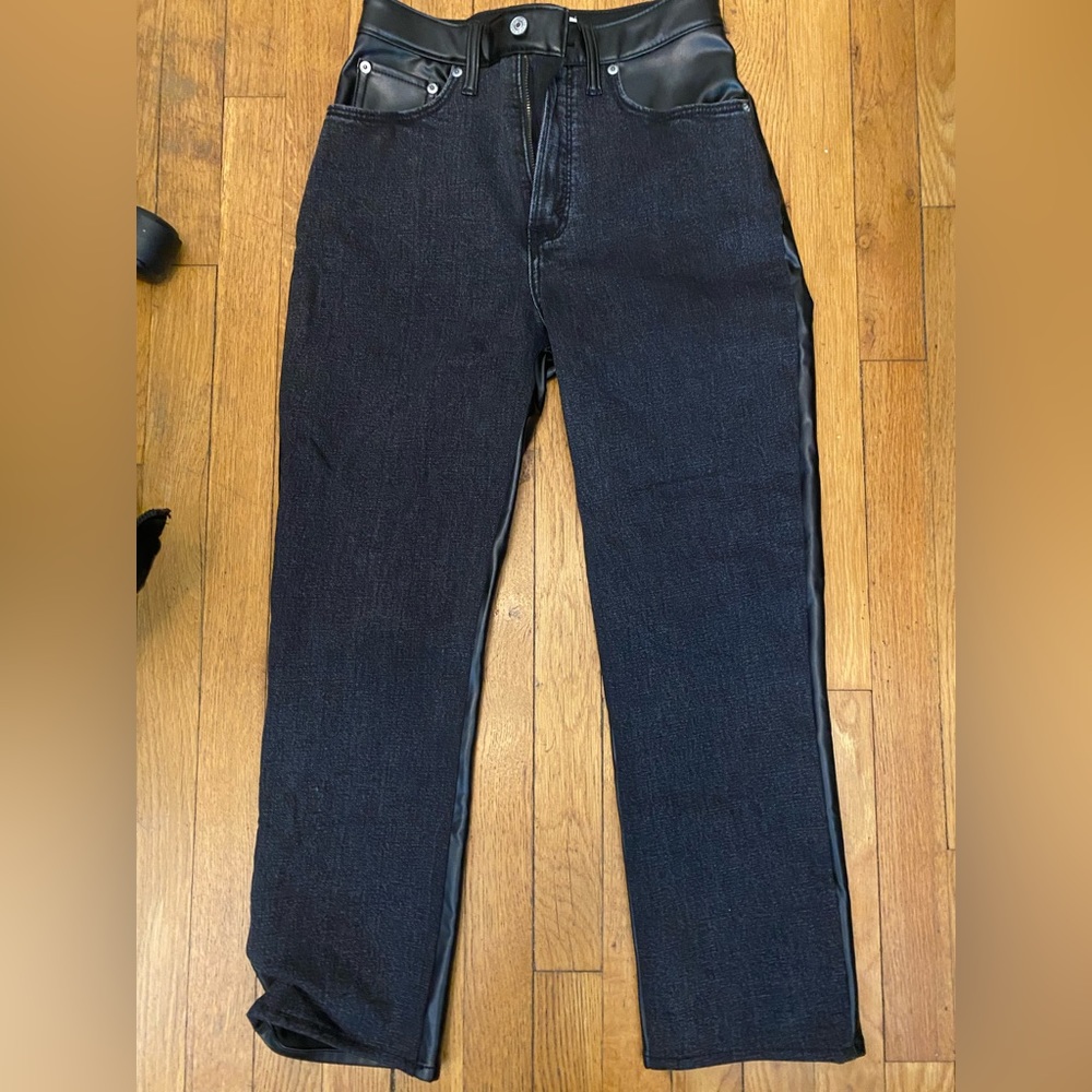 Black Mixed-Media Women’s Jeans